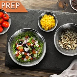 6-Piece Stainless Steel Mixing Bowls Set - Stackable, Dishwasher Safe<NutriChef Clearance