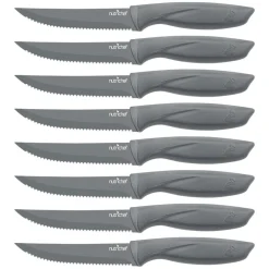 8-Piece Steak Knife Set - Long-Lasting Sharpness, Non-stick Stainless Steel<NutriChef Outlet