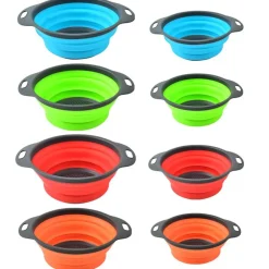 3-Piece Strainer Set, Efficient Drainage, BPA-Free Silicone, Red/Green/Blue<NutriChef