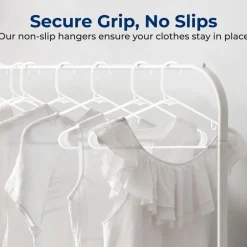 Plastic Hangers 200 Pcs, Durable Slip Design, Space-Saving, White<SereneLife New