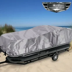 Pontoon Boat Cover 17'-20' Weatherproof Polyester Adjustable Fit<Pyle Online