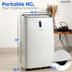 Portable Air Conditioner 12000 BTU Efficient Cooling White<SereneLife Outlet