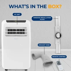 Portable Air Conditioner 12,000 BTU Efficient Cooling/Heating, White<SereneLife Outlet