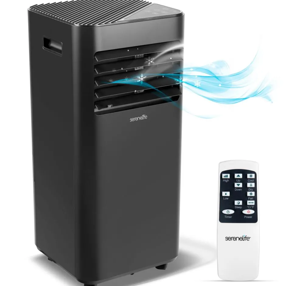 Portable Air Conditioner 8000 BTU Efficient Cooling Dehumidifier White<SereneLife Hot