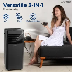 Portable Air Conditioner 8000 BTU Efficient Cooling Dehumidifier White<SereneLife Hot