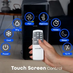 Portable Air Conditioner 8000 BTU Efficient Cooling Dehumidifier White<SereneLife Hot