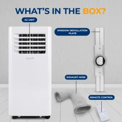 Portable Air Conditioner 10,000 BTU WiFi Control, Dehumidifier, White<SereneLife New