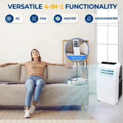 Portable Air Conditioner 10,000 BTU Efficient Cooling Dehumidifier<SereneLife Hot