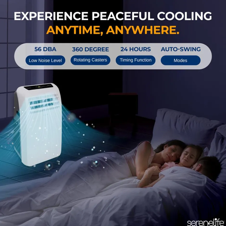 Portable Air Conditioner 10,000 BTU Efficient Cooling Dehumidifier<SereneLife Hot