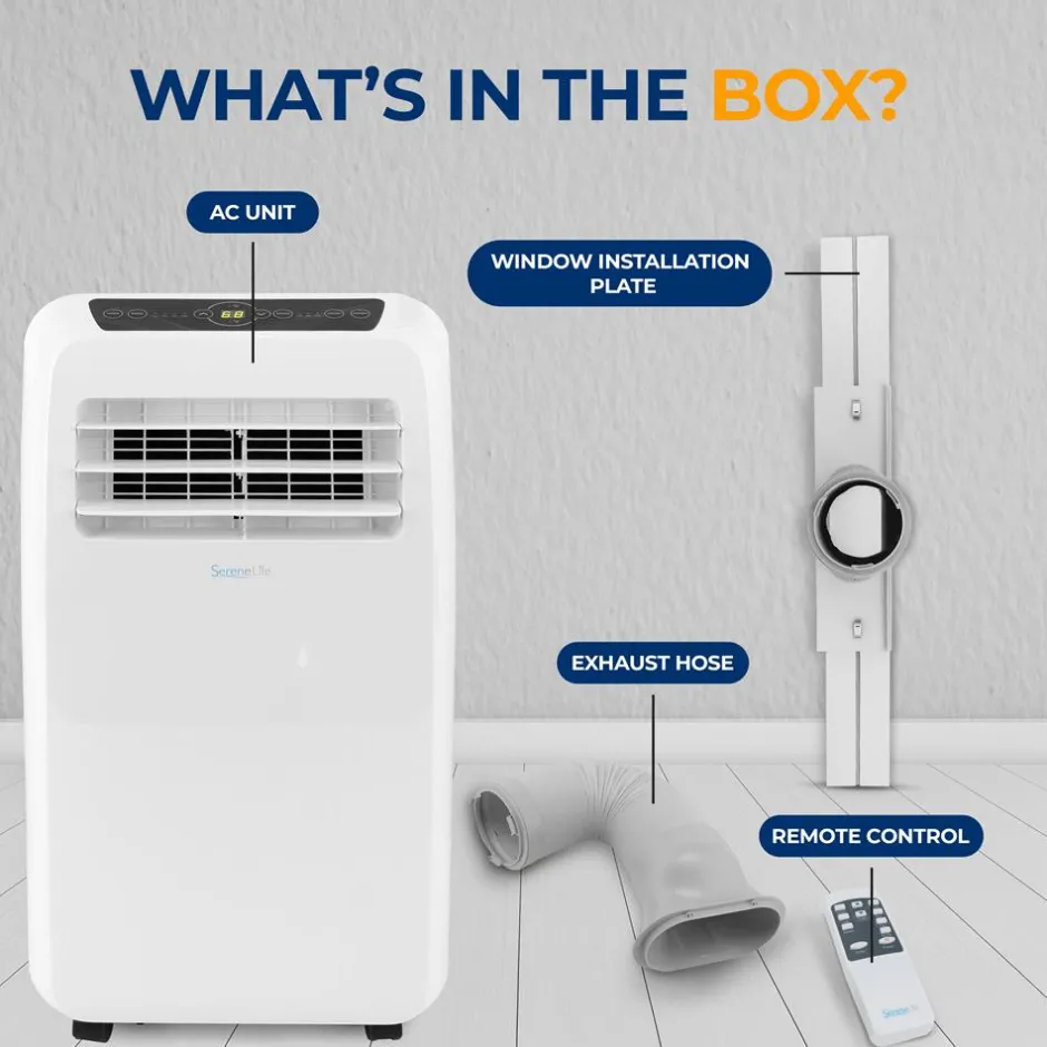 Portable Air Conditioner 10,000 BTU Efficient Cooling Dehumidifier<SereneLife Hot