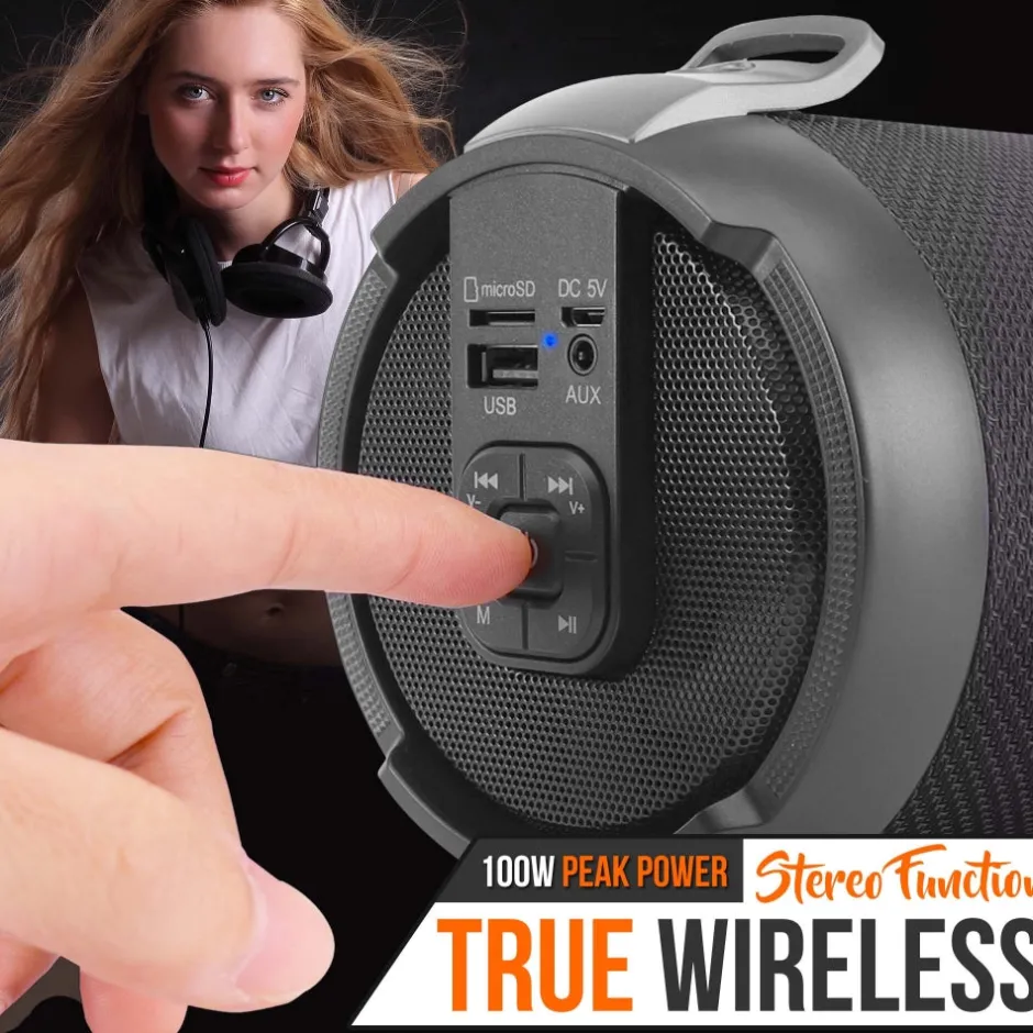 Portable Bluetooth Boombox Speaker - Loud Sound, Rechargeable, Blue<Pyle Discount