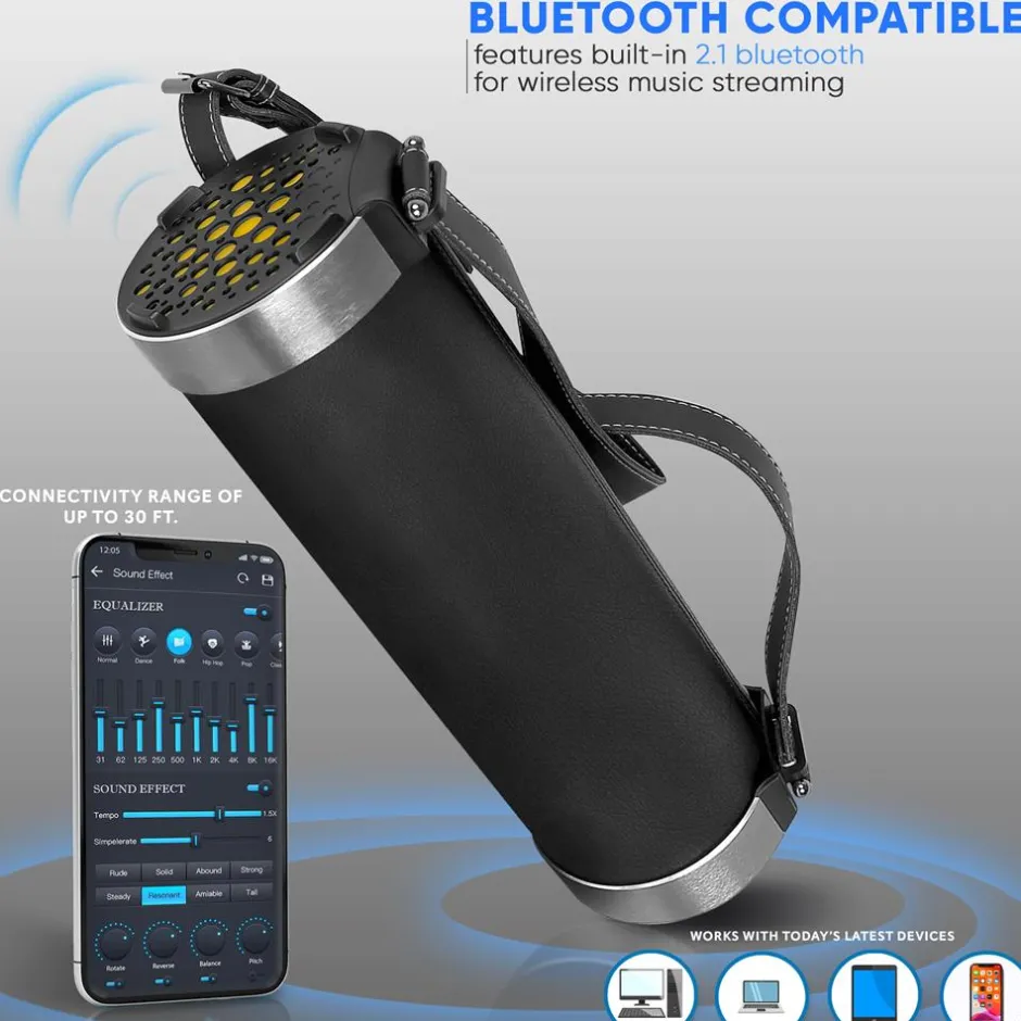 Portable Bluetooth Boombox, Rechargeable, Hi-Fi Stereo, FM Radio<Pyle Discount