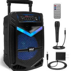 Portable Bluetooth PA Speaker 1200W Rechargeable 15" Subwoofer Party Lights<Pyle Hot