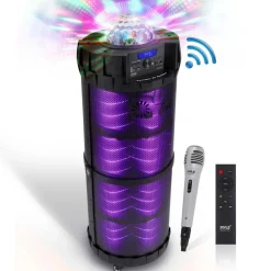 Portable Bluetooth PA Speaker 800W, LED Lights, Rechargeable, Karaoke<Pyle New