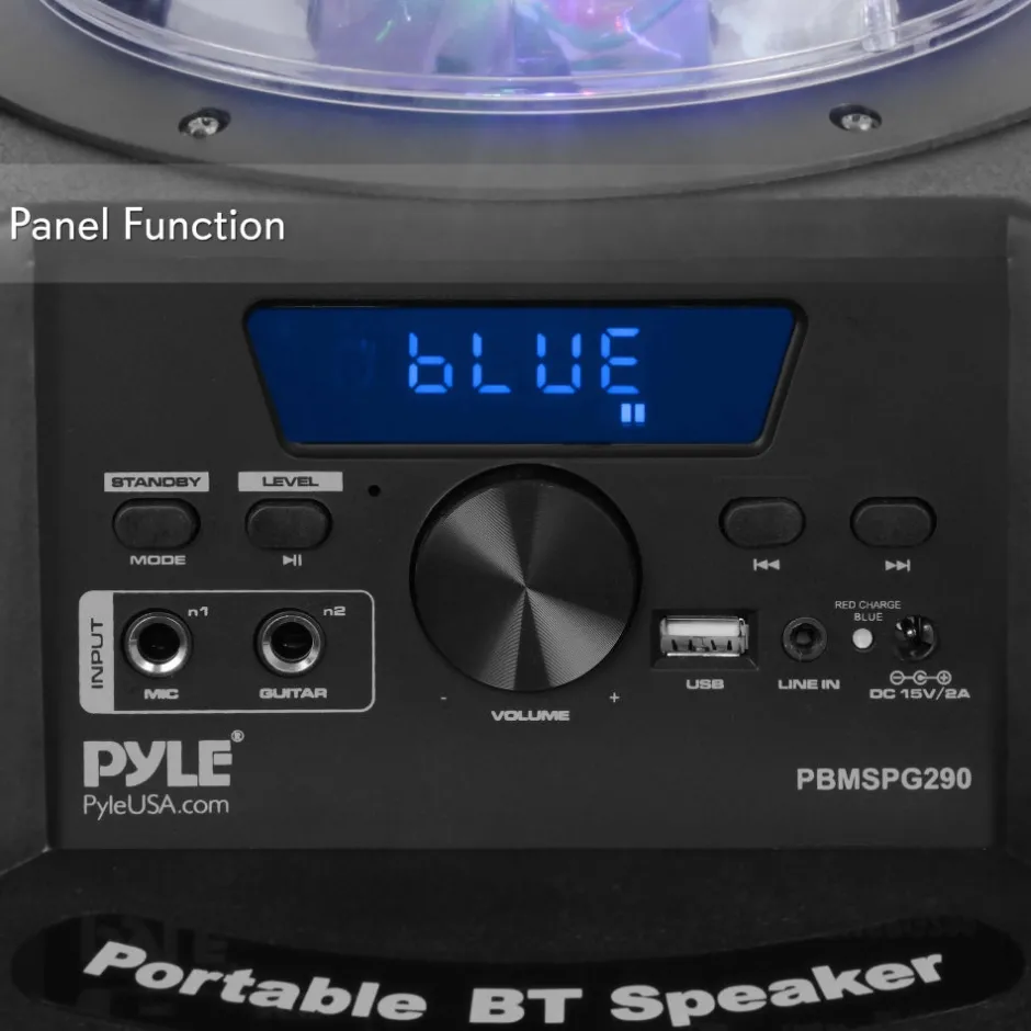 Portable Bluetooth PA Speaker 800W, LED Lights, Rechargeable, Karaoke<Pyle New