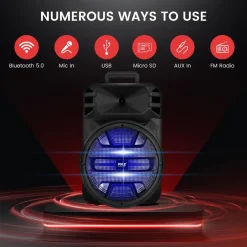 Portable Bluetooth PA Speaker 800W Rechargeable LED Lights<Pyle Sale