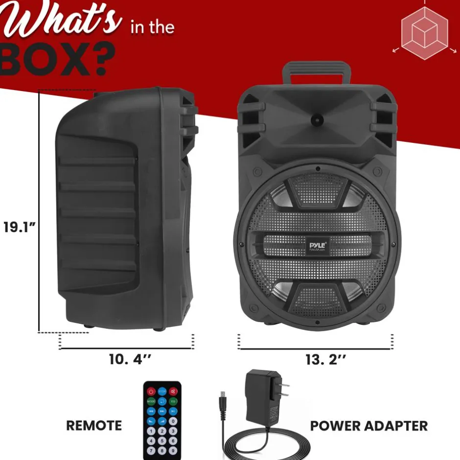Portable Bluetooth PA Speaker 800W Rechargeable LED Lights<Pyle Sale