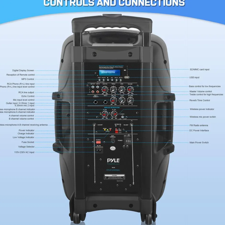 Portable Bluetooth Pa Speaker System<Pyle New