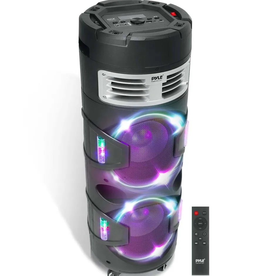 Portable Bluetooth PA Speaker 1200W Rechargeable LED Party Lights<Pyle Hot