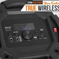Portable Bluetooth PA Speaker 1200W Rechargeable LED Party Lights<Pyle Hot