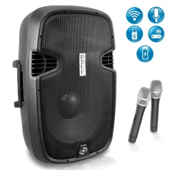 Portable Bluetooth PA Speaker, 1000W, Rechargeable, 12" Subwoofer, 2 Mics<Pyle New
