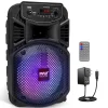 Portable Bluetooth PA Speaker 300W Rechargeable 8" Subwoofer Party Lights<Pyle Discount