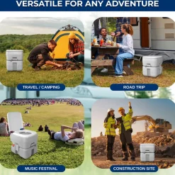 Portable Camping Toilet, Leak-Proof, 5.3 Gal Waste Tank, Easy Clean<SereneLife Discount