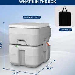 Portable Camping Toilet, Leak-Proof, 5.3 Gal Waste Tank, Easy Clean<SereneLife Discount