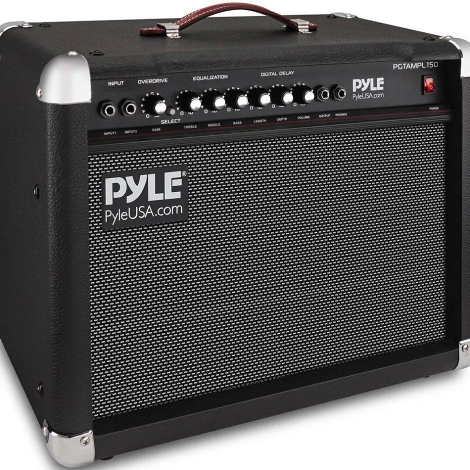Portable Guitar Amp 40W High-Def Speakers Lightweight Wood Construction<Pyle Best