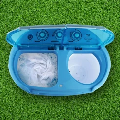 Portable 2-in-1 Washer & Dryer, Energy Efficient, Top-Loading, Blue<Pure Clean Best