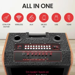 Portable Karaoke Machine, HD Screen, Dual Wireless Mics, Easy Transport<Pyle Discount