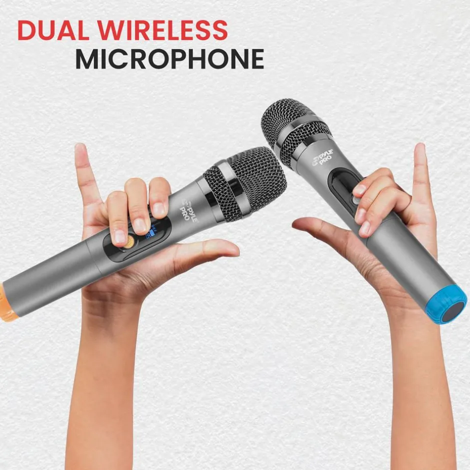 Portable Karaoke Machine, HD Screen, Dual Wireless Mics, Easy Transport<Pyle Discount