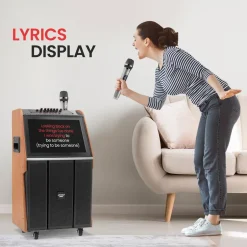 Portable Karaoke Machine, HD Touch Screen, Dual Wireless Mics, Trolley<Pyle Discount
