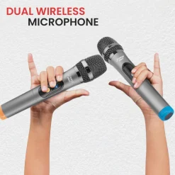 Portable Karaoke Machine, HD Touch Screen, Dual Wireless Mics, Trolley<Pyle Discount