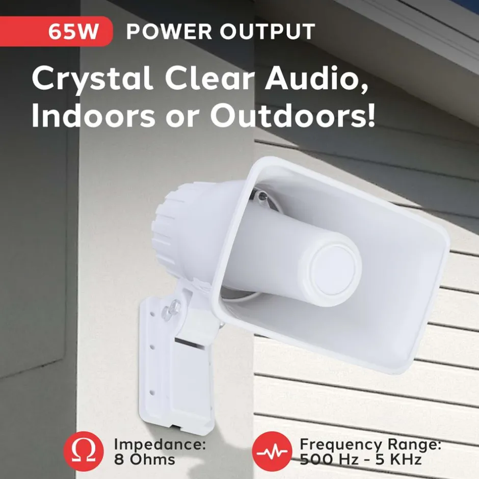 Portable PA Horn Speaker, Clear Sound, 65W, Adjustable Bracket<Pyle Sale