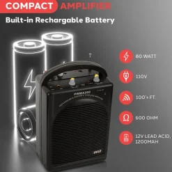 Portable PA Speaker System - Amplifies Voice - Rechargeable Battery<Pyle Sale