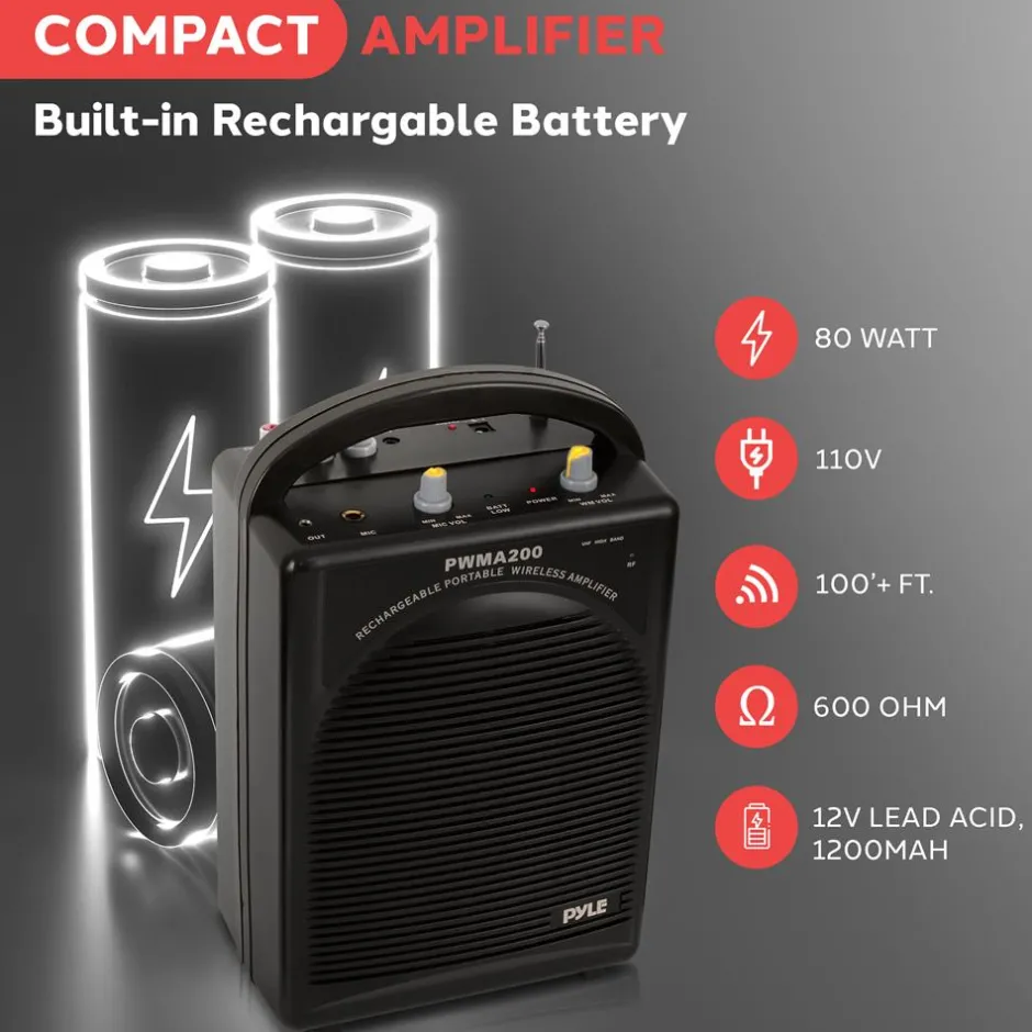 Portable PA Speaker System - Amplifies Voice - Rechargeable Battery<Pyle Sale