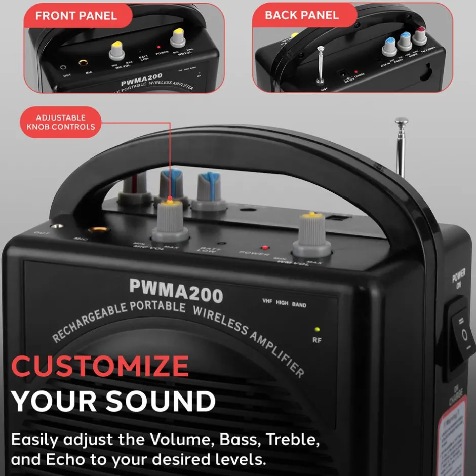Portable PA Speaker System - Amplifies Voice - Rechargeable Battery<Pyle Sale
