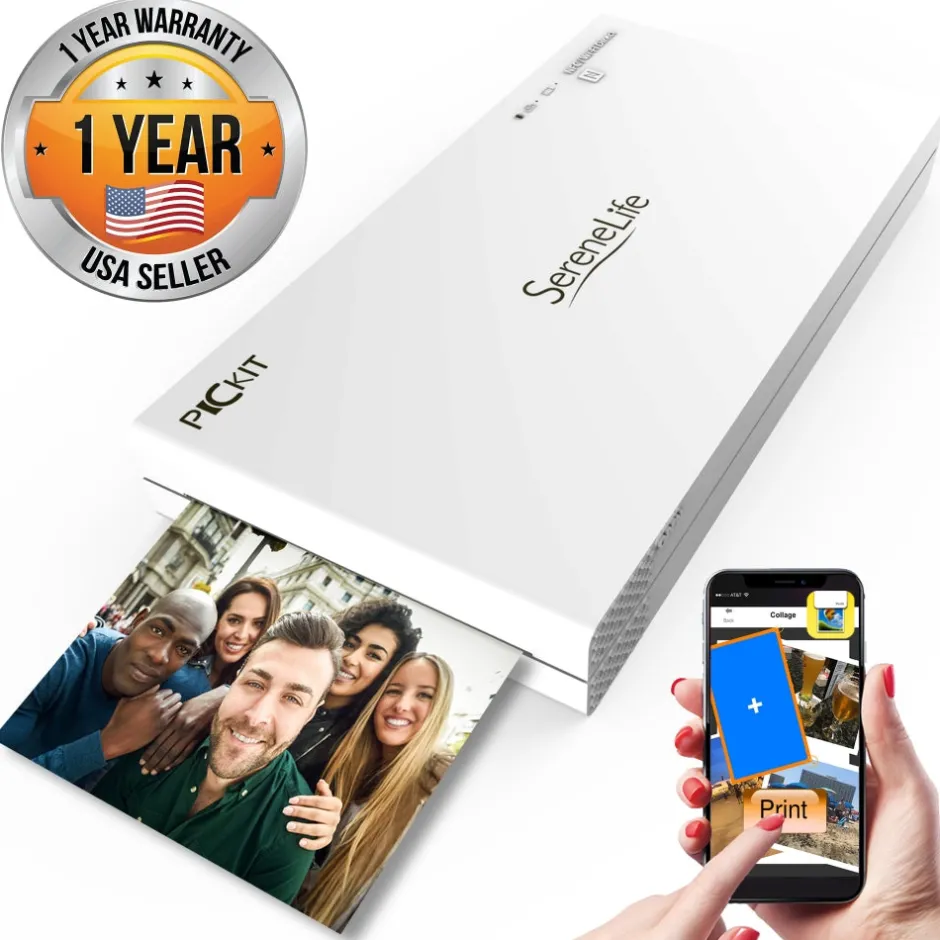 Portable Photo Printer - Instant Wireless Printing, 291dpi, Compact Size<SereneLife New