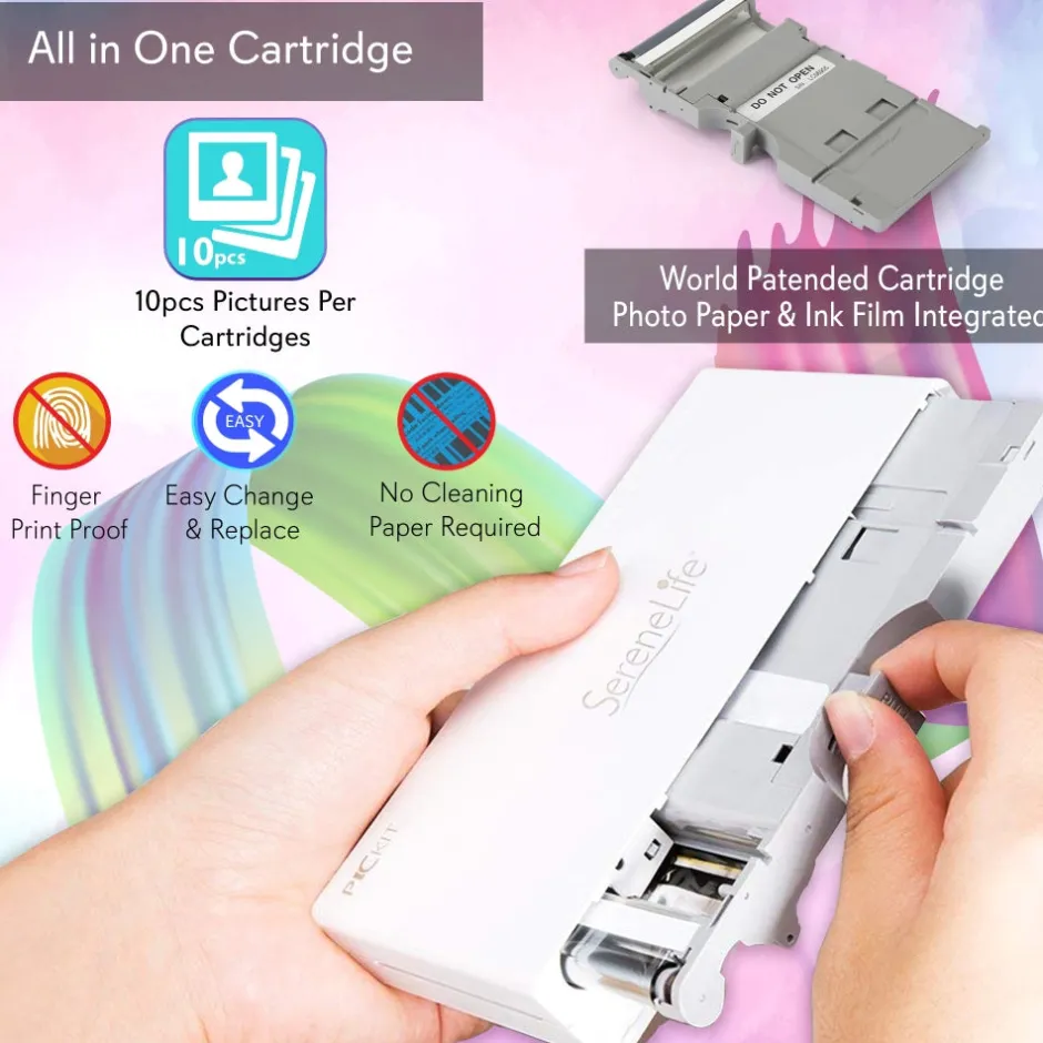 Portable Photo Printer - Instant Wireless Printing, 291dpi, Compact Size<SereneLife New