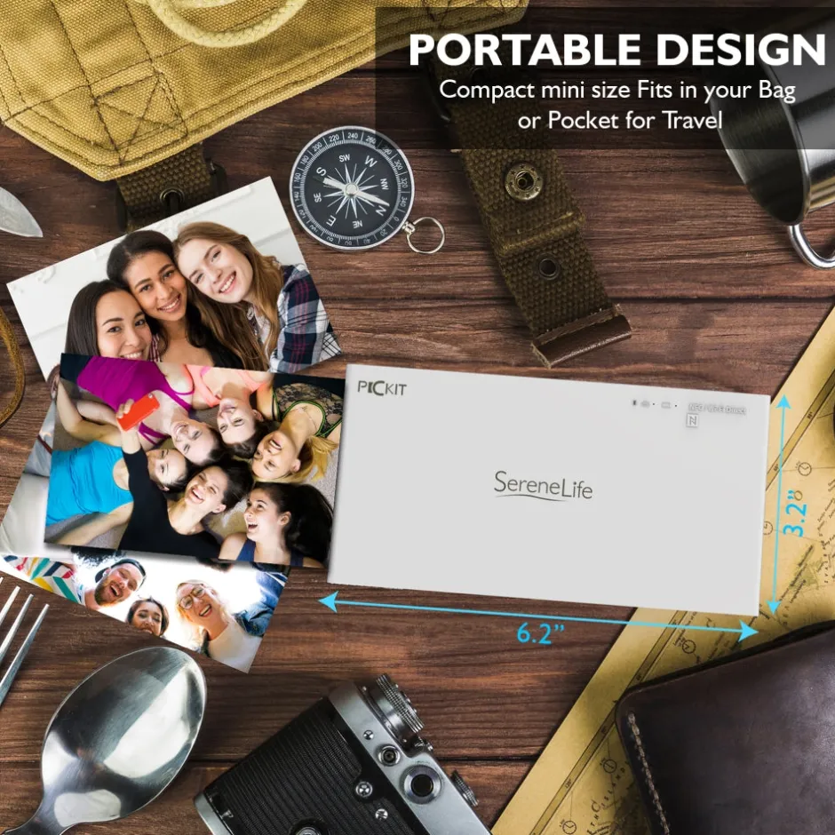 Portable Photo Printer - Instant Wireless Printing, 291dpi, Compact Size<SereneLife New