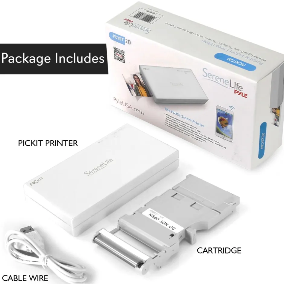 Portable Photo Printer - Instant Wireless Printing, 291dpi, Compact Size<SereneLife New
