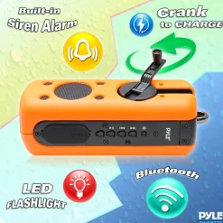 Portable Waterproof Speaker - Rugged Design, Bluetooth, LED Flashlight, Blue<Pyle Best