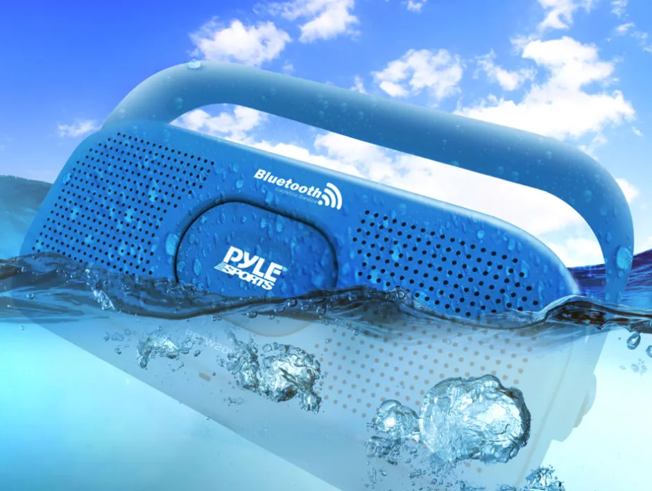 Portable Waterproof Speaker, 15hr Battery, Bluetooth, Blue<Pyle Clearance
