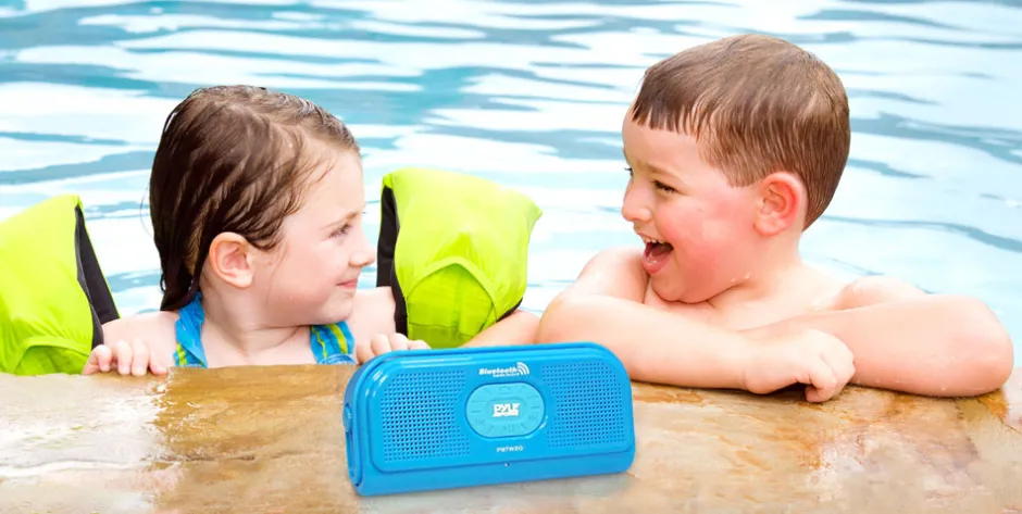 Portable Waterproof Speaker, 15hr Battery, Bluetooth, Blue<Pyle Clearance