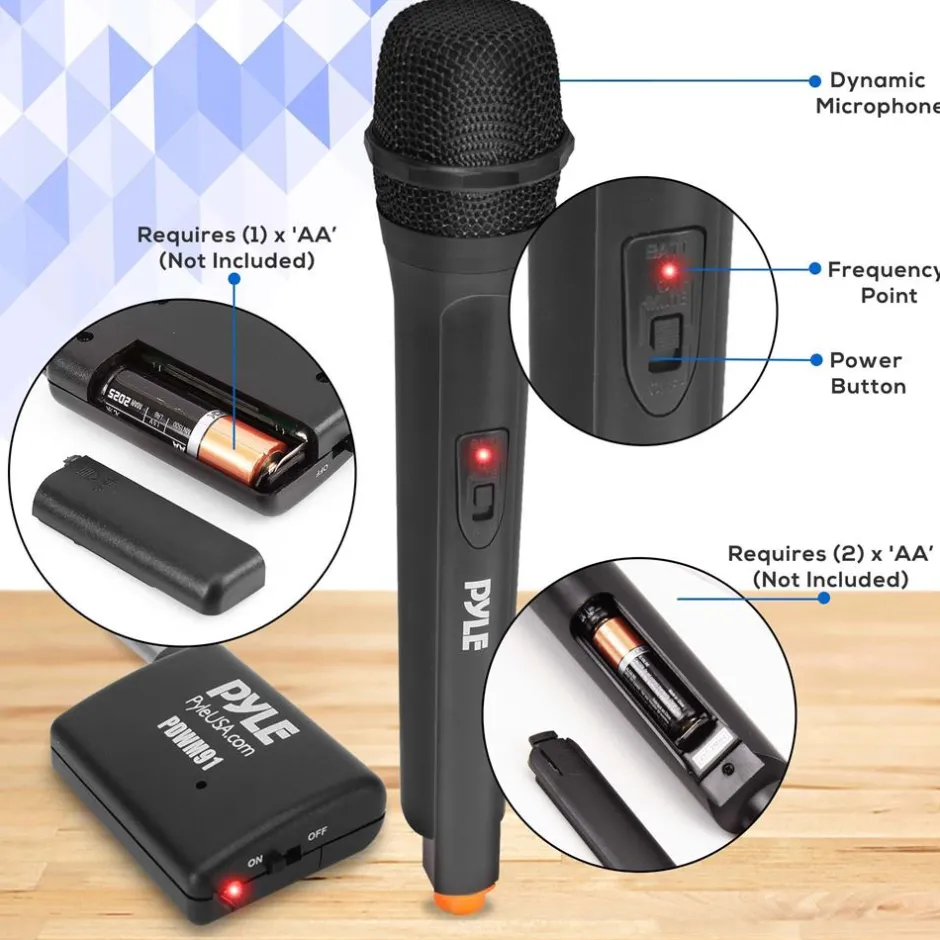 Portable Wireless Microphone System - Crisp Audio, Battery Operated<Pyle Outlet