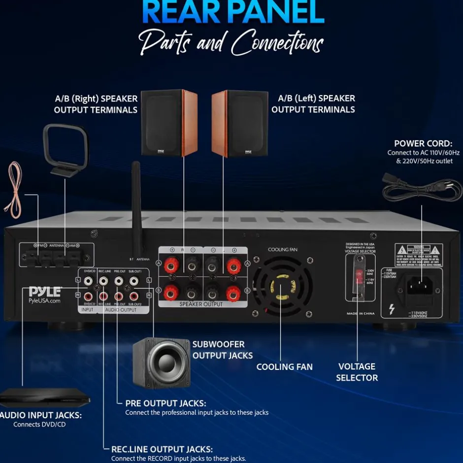Pro Audio Home Theater Stereo Amplifier<Pyle Best