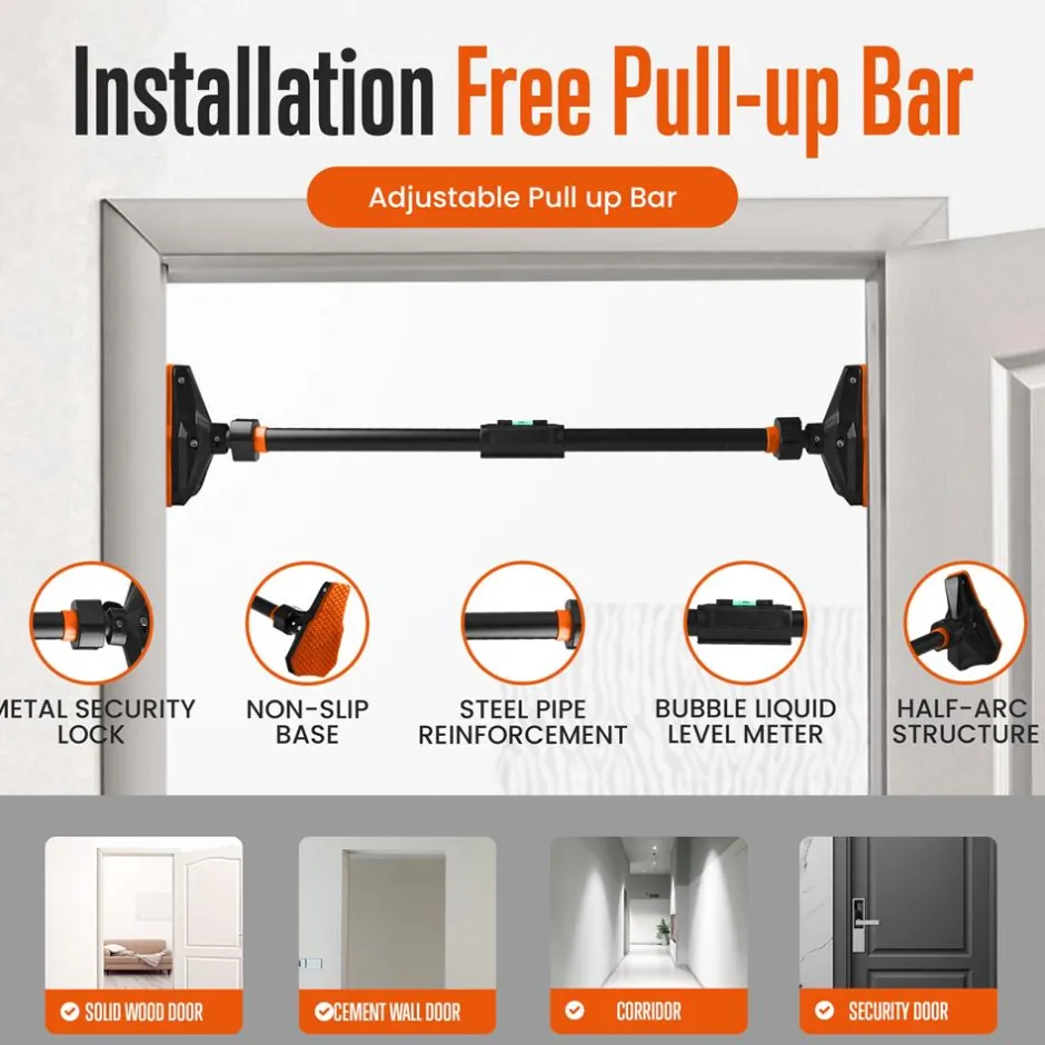 Pull-Up & Push-Up Bar Kit, Full Body Workout, Non-Slip Foam Handles<SQUATZ Sale
