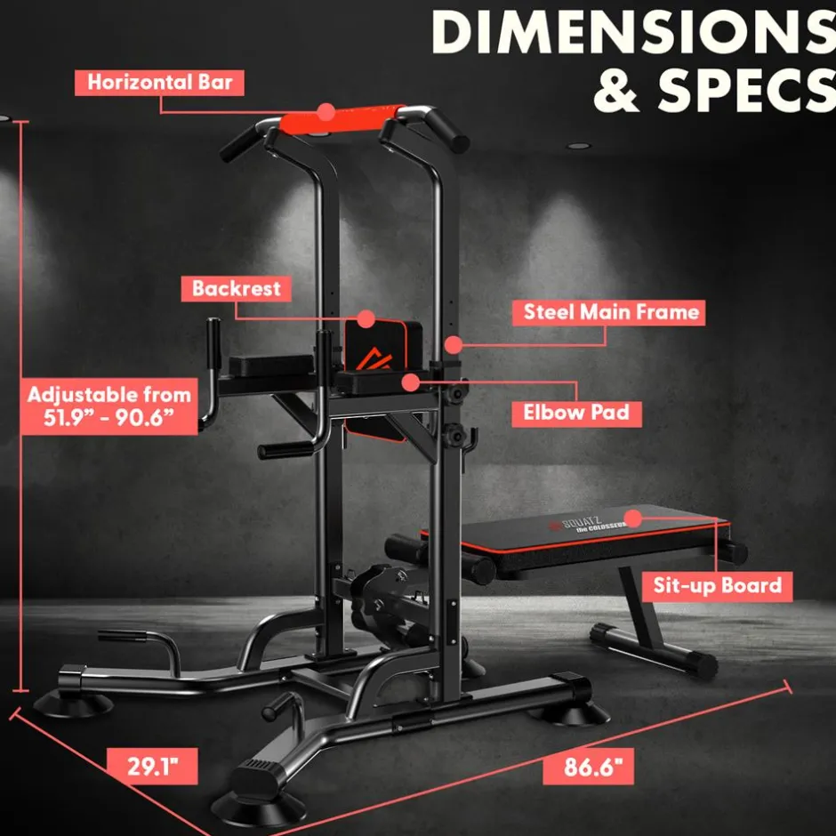 Pull-Up Workout Station, Strengthen Upper Body, Heavy Duty Steel Frame<SQUATZ Clearance