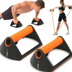Push Up Rack with Resistance Bands, Anti-Slip Handles, 440lb Capacity<SQUATZ